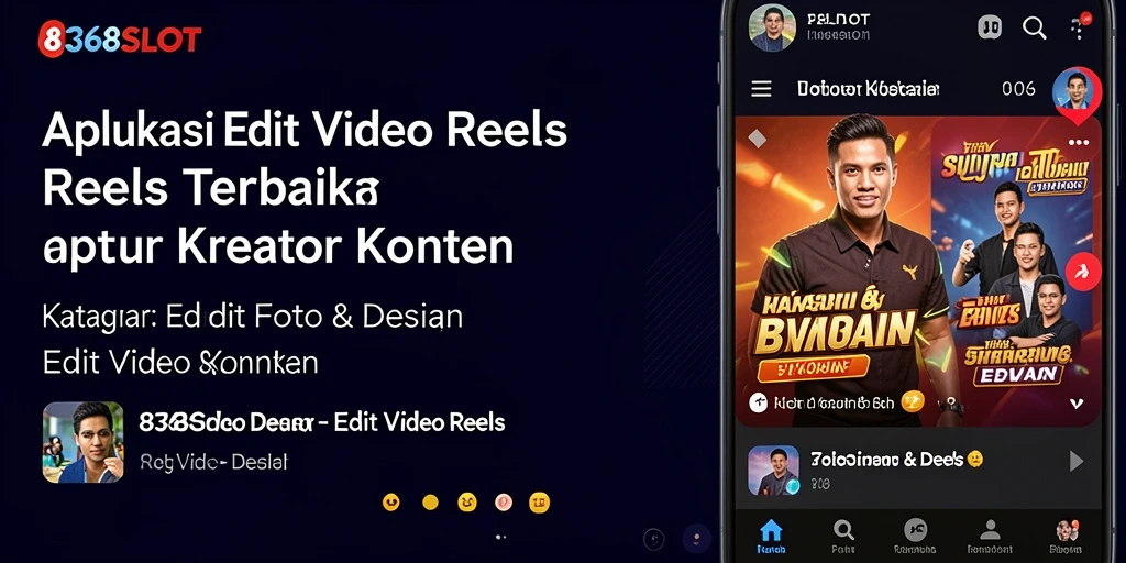 Screenshot antarmuka aplikasi 8368SLOT yang menunjukkan fitur Edit Video Reels.