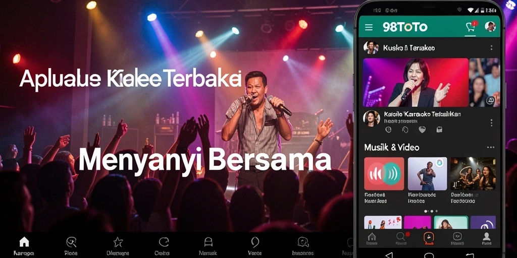 Tampilan antarmuka aplikasi Karaoke 98TOTO yang menarik dan interaktif.
