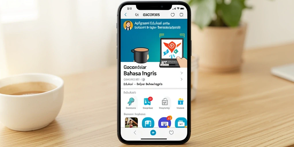 Antarmuka aplikasi GACOR305 untuk belajar bahasa Inggris yang interaktif.