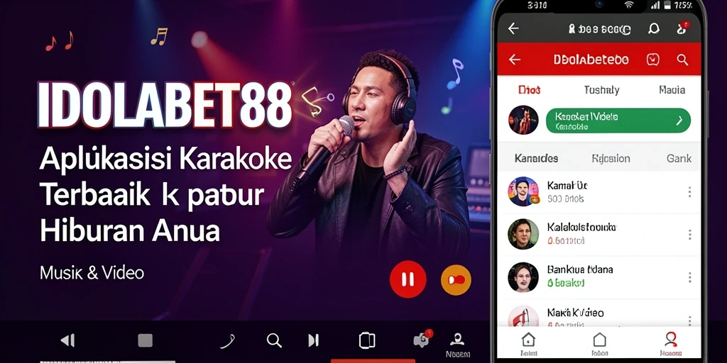 Antarmuka aplikasi IDOLABET88 saat melakukan karaoke yang seru.