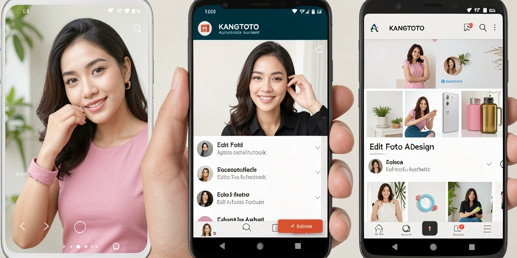 Antarmuka KANGTOTO dengan fitur Edit Foto Aesthetic yang menarik.