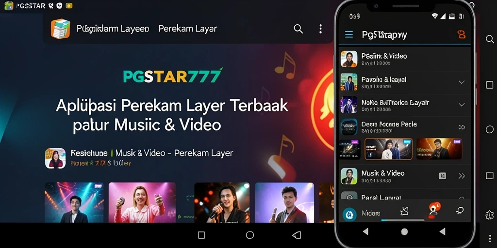 Tampilan antarmuka aplikasi Perekam Layar PGSTAR777 yang modern dan fungsional.