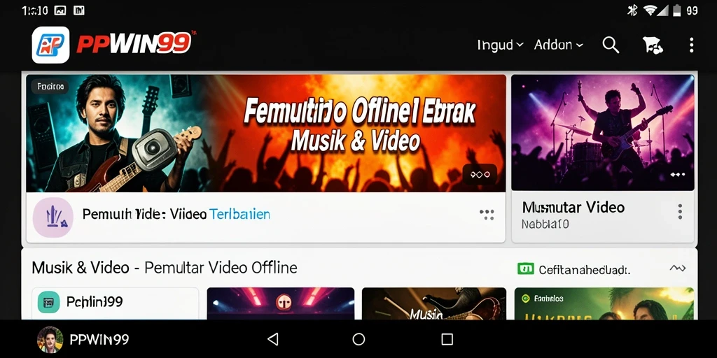 Tampilan antarmuka PPWIN99 yang sederhana dan fungsional untuk pemutar video offline.