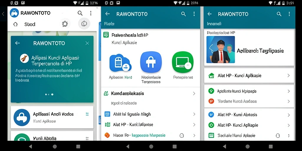 Antarmuka aplikasi RAWONTOTO untuk penguncian aplikasi.