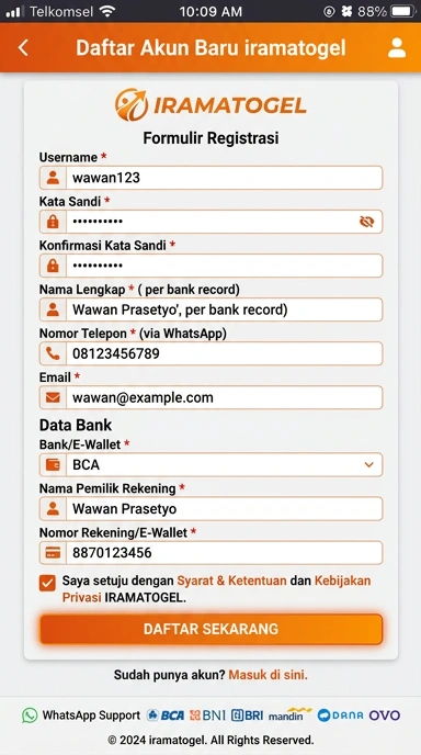 Cara Mudah Registrasi Akun Baru iramatogel